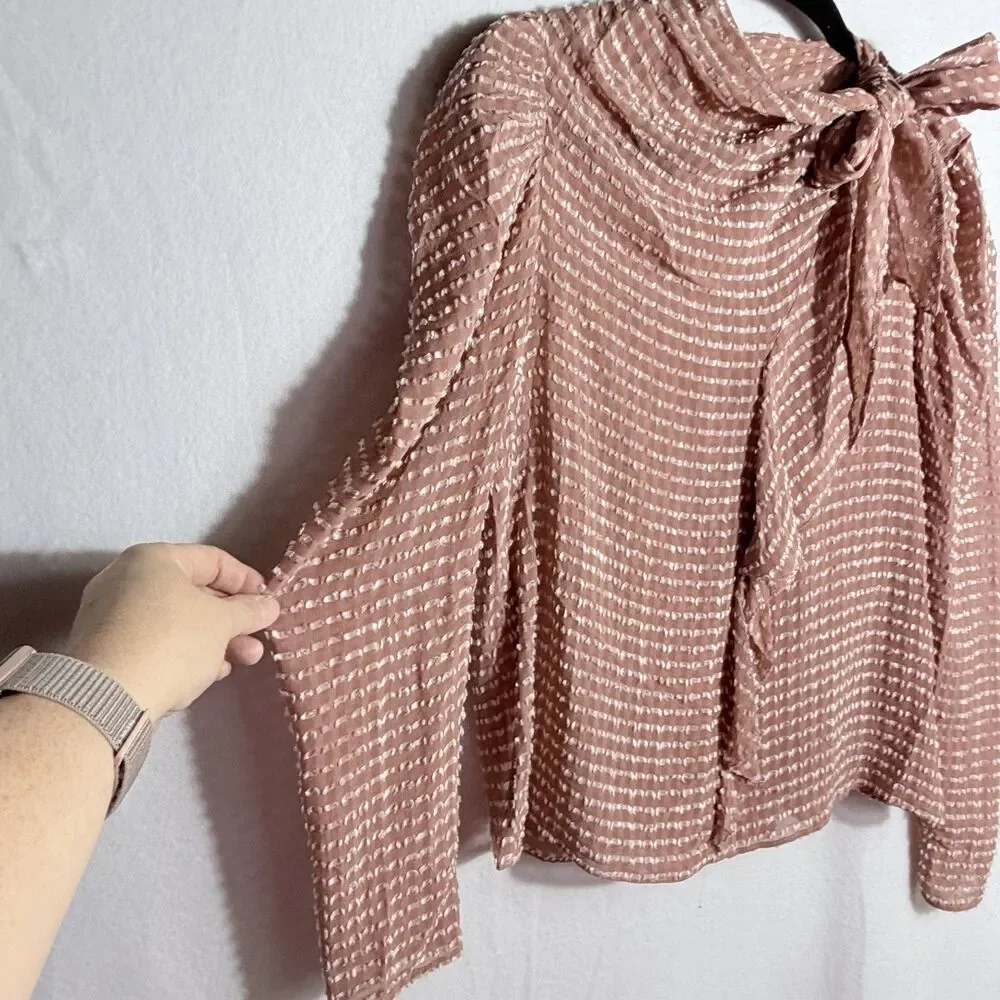 Ulla Johnson Soft Mesa Pink Silk Blend Sheer Carine Top Blouse Size S